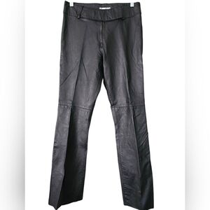 Chic Black Flare Leather Pants